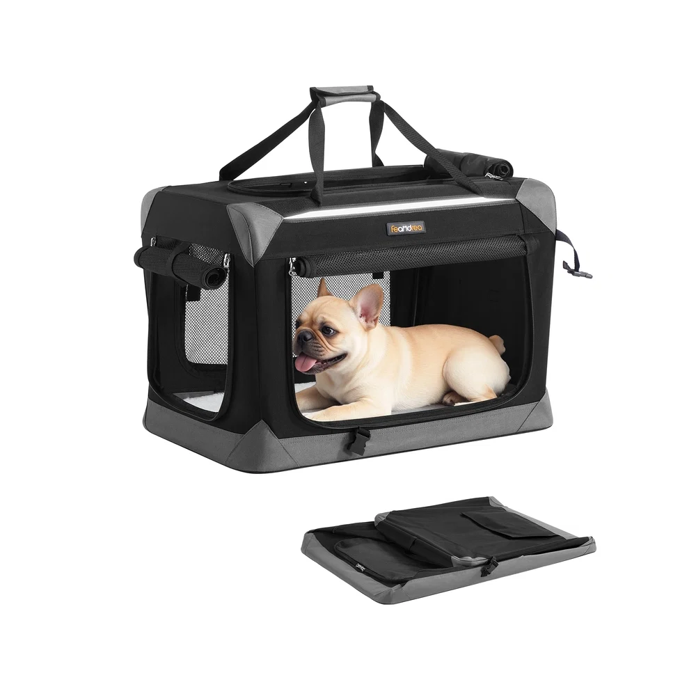 Versatile Feandrea Collapsible fabric dog crate with mesh doors for travel Artisan
