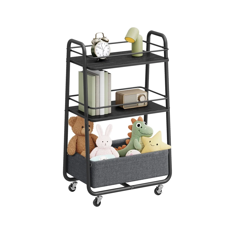 Flexible VASAGLE Rolling storage cart with fabric basket and wheels First-Class