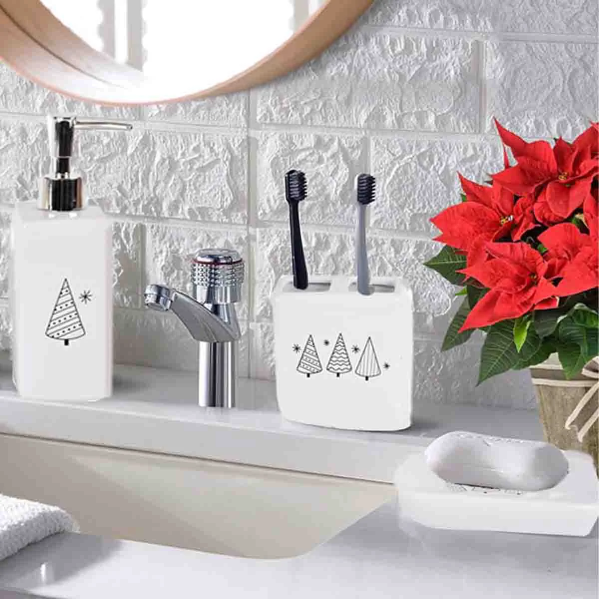 Official Christmas 3 PCS Bathroom Ceramic Set Recyclable