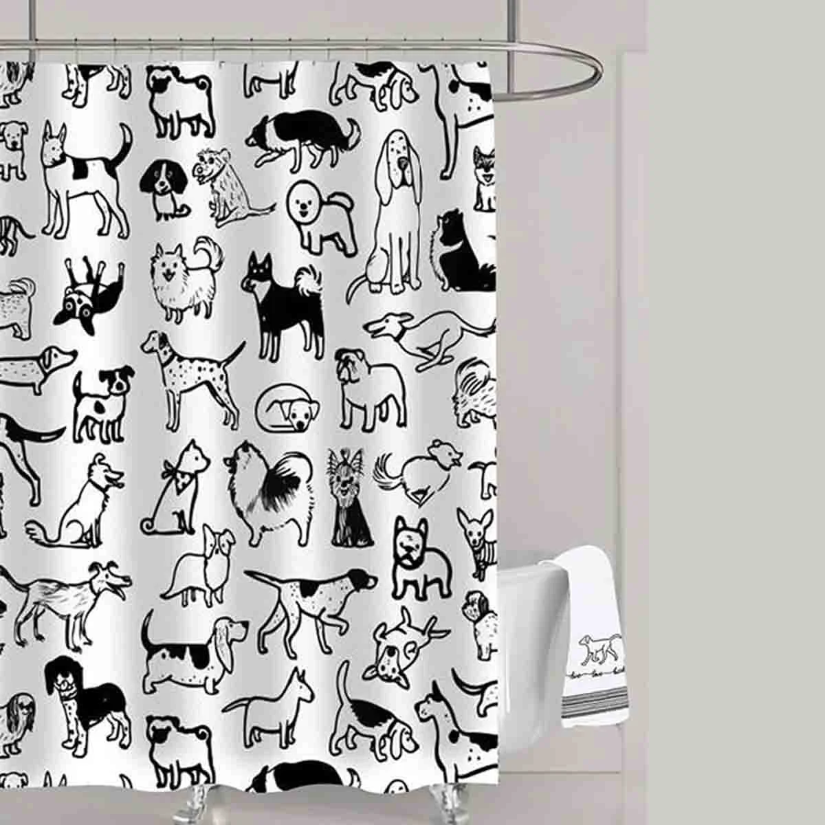 Solid SPA- DOGS Shower Curtain Prestigious