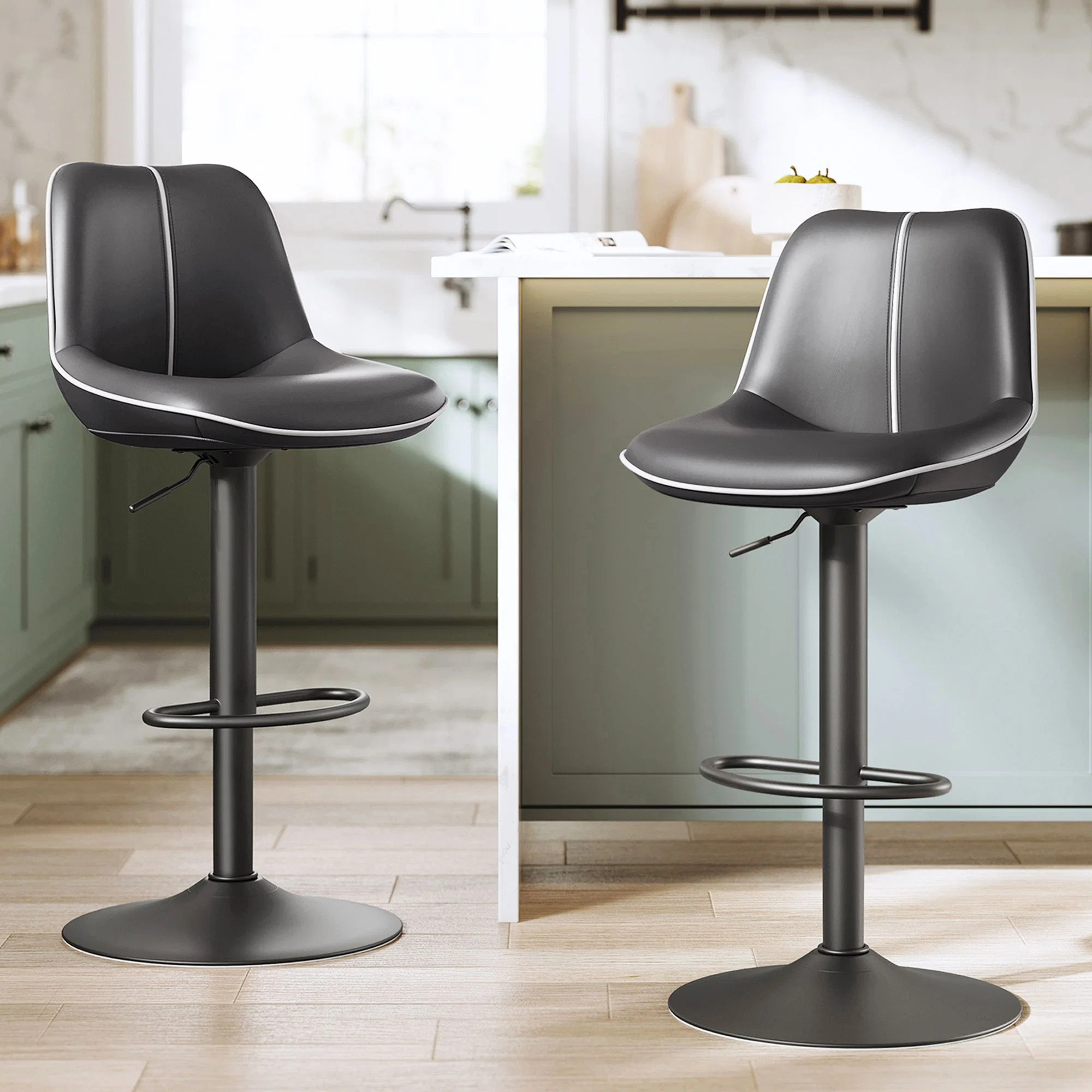 Minimalist VASAGLE Bar Stools Adjustable Height Swivel Barstools Innovative