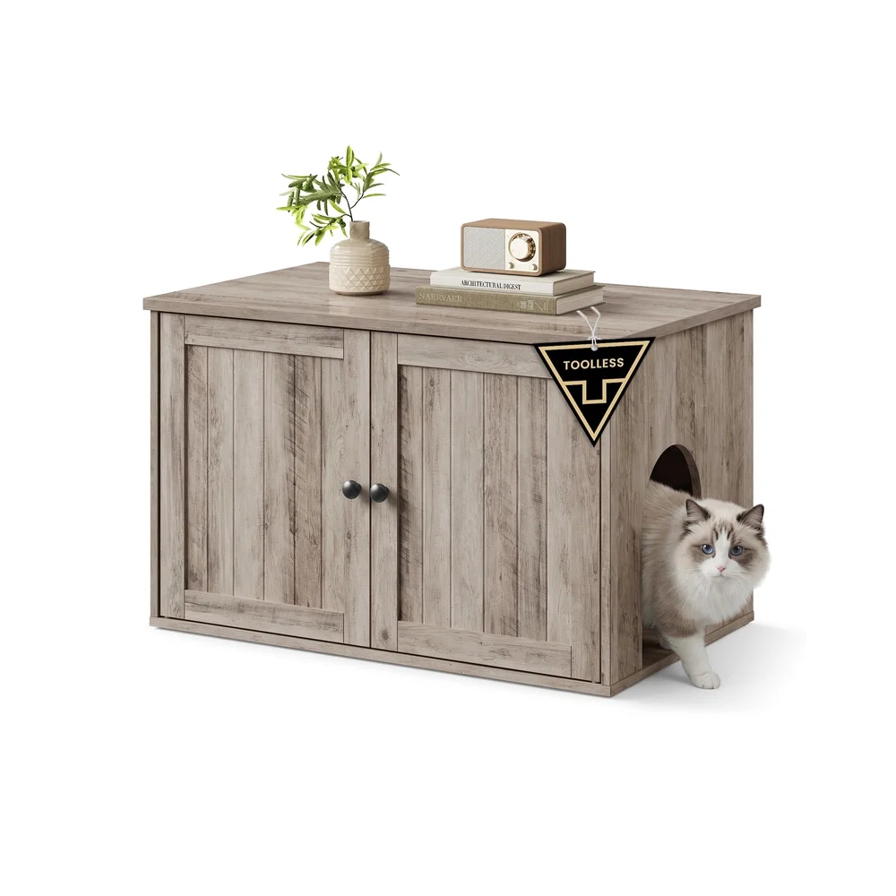 Solid SONGMICS HOME Cat Litter Box Furniture Pure