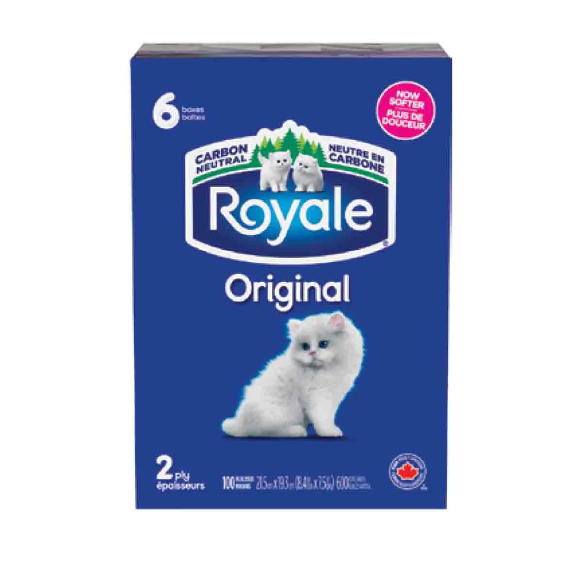 Lightweight Royale 6pk Facial Tissue 2 Ply-100u. Enhanced