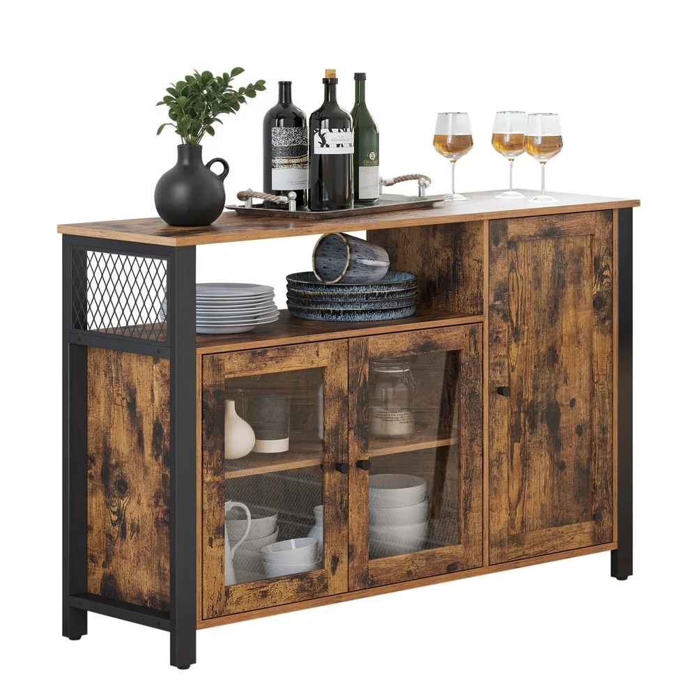 Eco-Friendly VASAGLE Daxton Collection – Buffet Cabinet with Transparent Doors Powerful