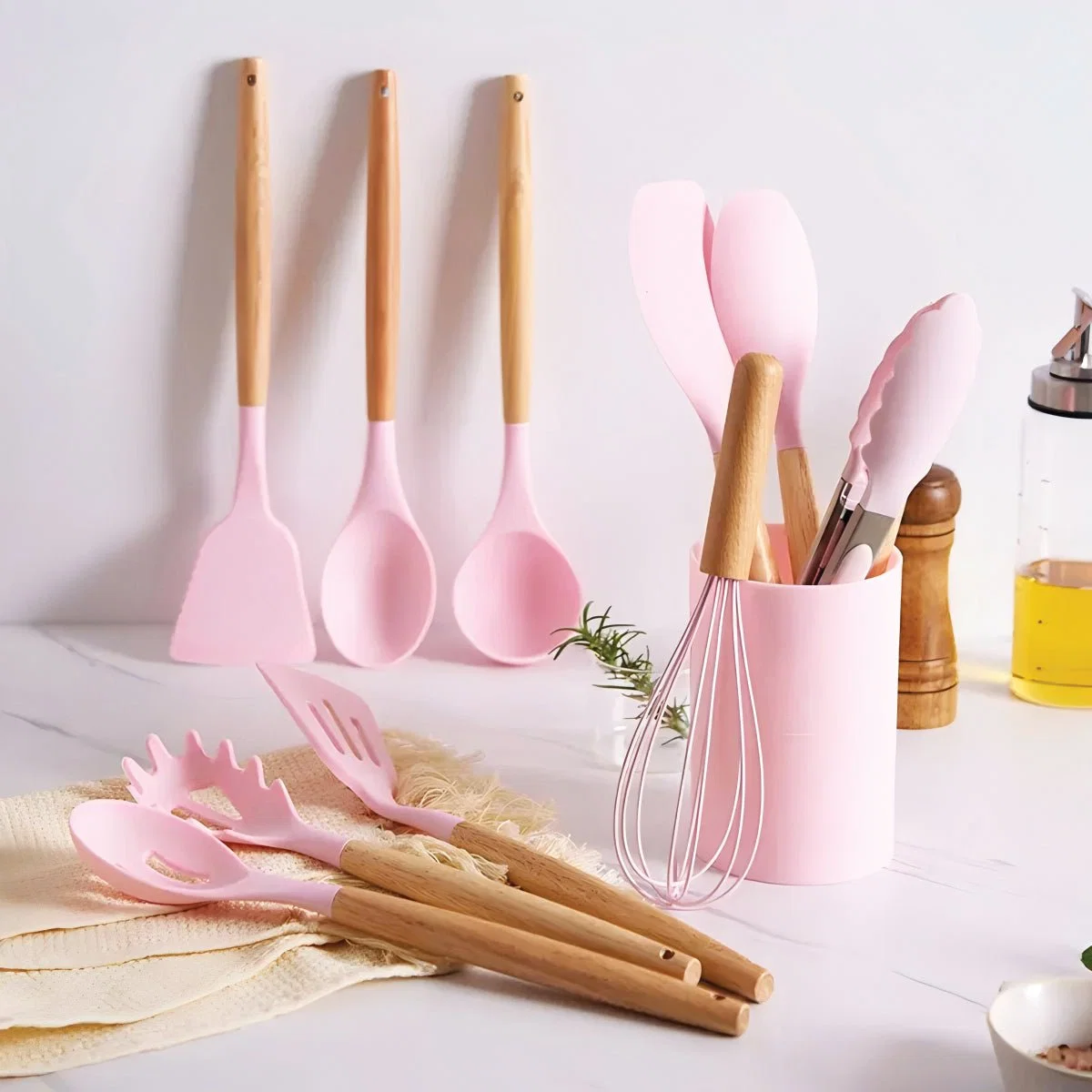 Carefully Designed 12 Pcs Silicone Kitchen Cooking Utensils Trendy