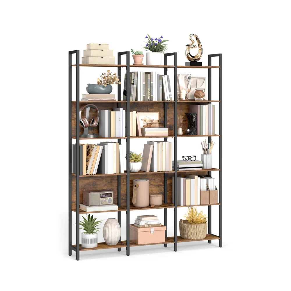 Modern VASAGLE Tall bookshelf with steel frame for living room and bedroom User-Friendly