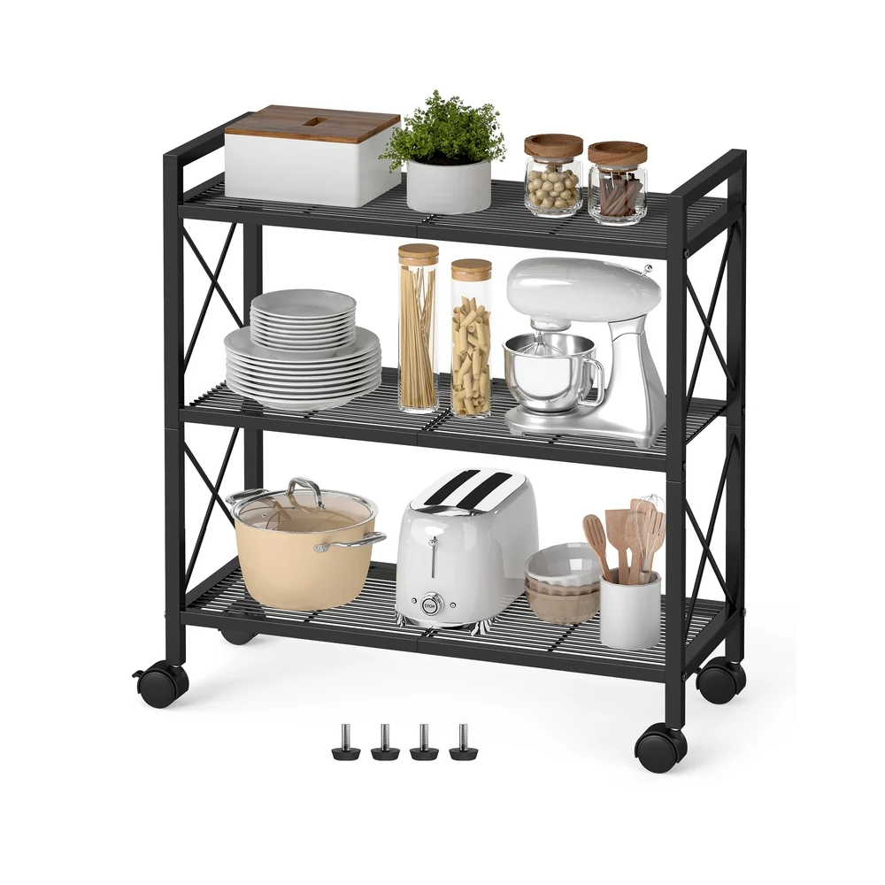 Refined SONGMICS 3-Tier Metal Storage Rack with Wheels Proven