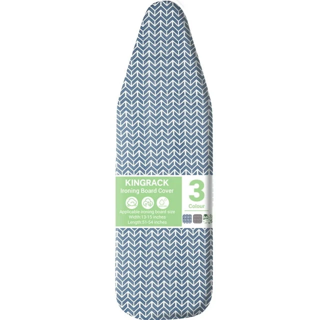 Clean KINGRACK Ironing Board Cover with Spring Toggle Heat Resistant Elasticized Edge 13 quot x43 quot Printed Blue Brushstrokes 1343-1160-Blue Top-Quality
