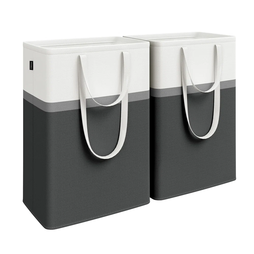 Minimalist SONGMICS Set of 2 Foldable Laundry Hampers Premium Material