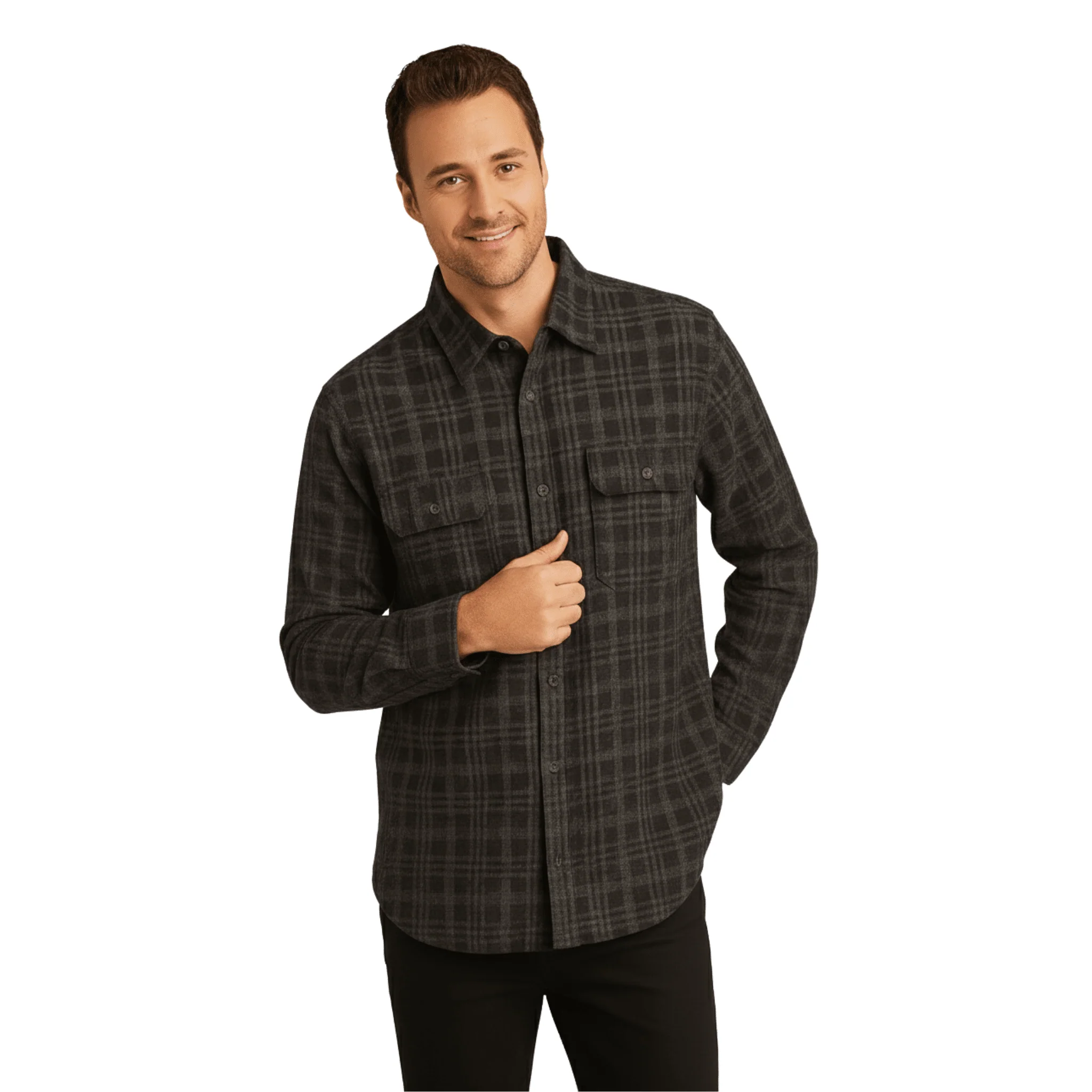 Flexible Men s Plaid Flannel Shirt Excellent