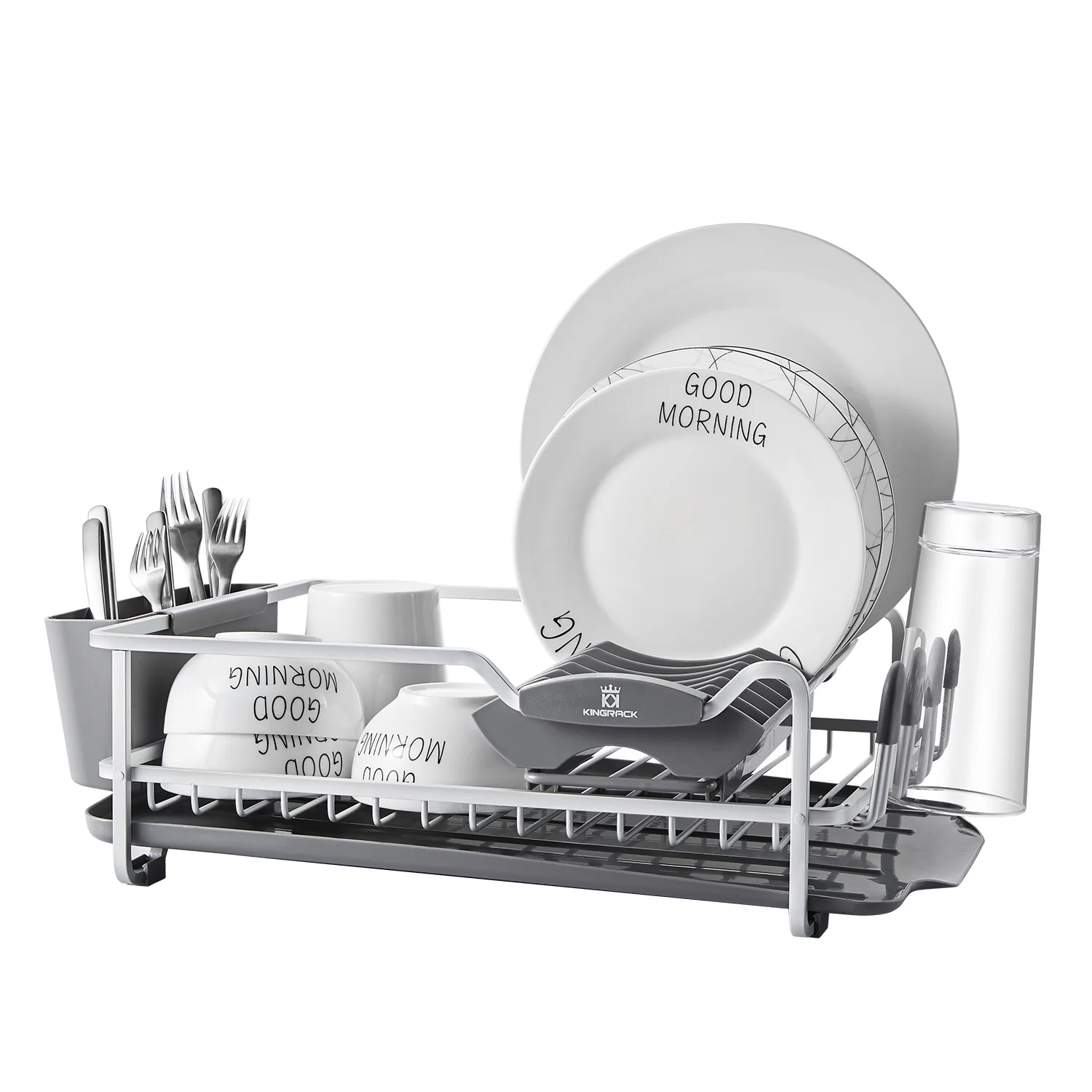 Exceptional Aluminum Dish Rack with Expandable Over Sink Plate Rack Drip Tray WK112040 Fine Crafted