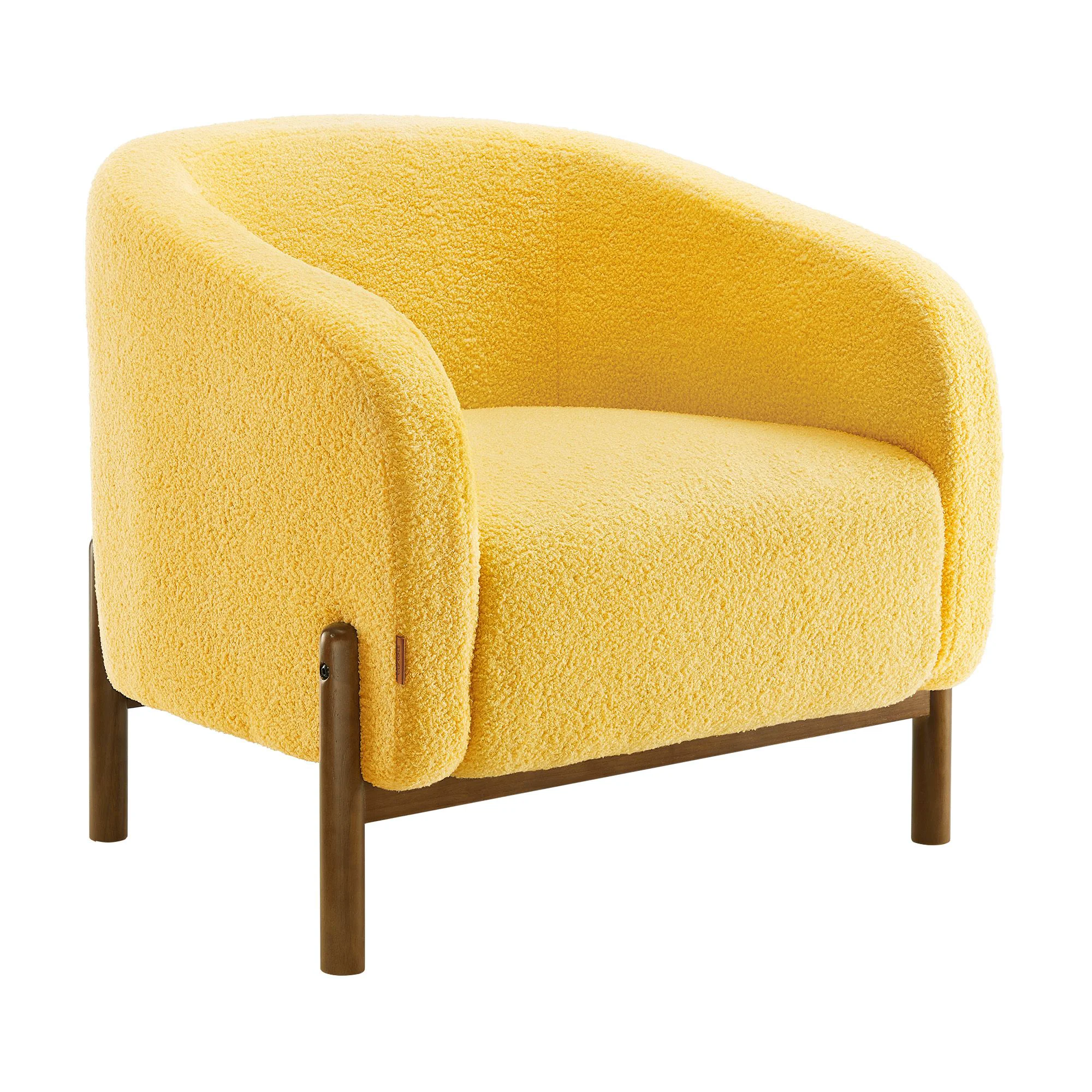 Premium VASAGLE VASAGLE Accent Barrel Chair Fleece Armchair with Solid Wood Legs Soft
