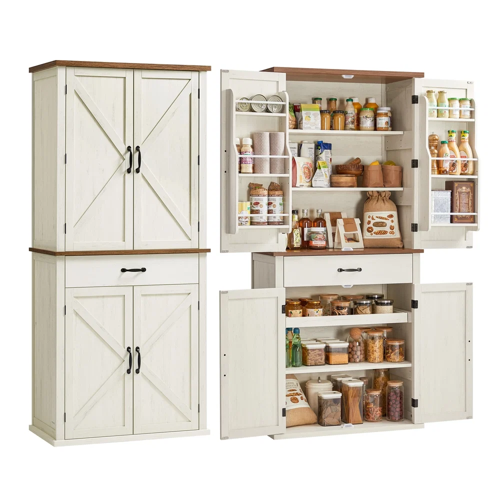 Recyclable VASAGLE Liry Collection – Tall Farmhouse Kitchen Storage Cabinet with Barn Doors Advanced