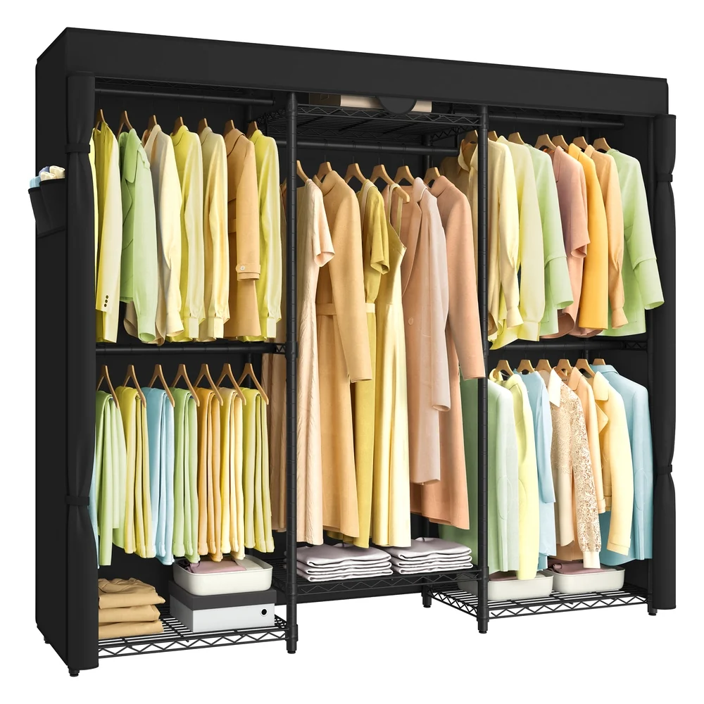 Refined SONGMICS SONGMICS Heavy-Duty Clothes Rack Garment Rack Portable Closet Eco-Friendly