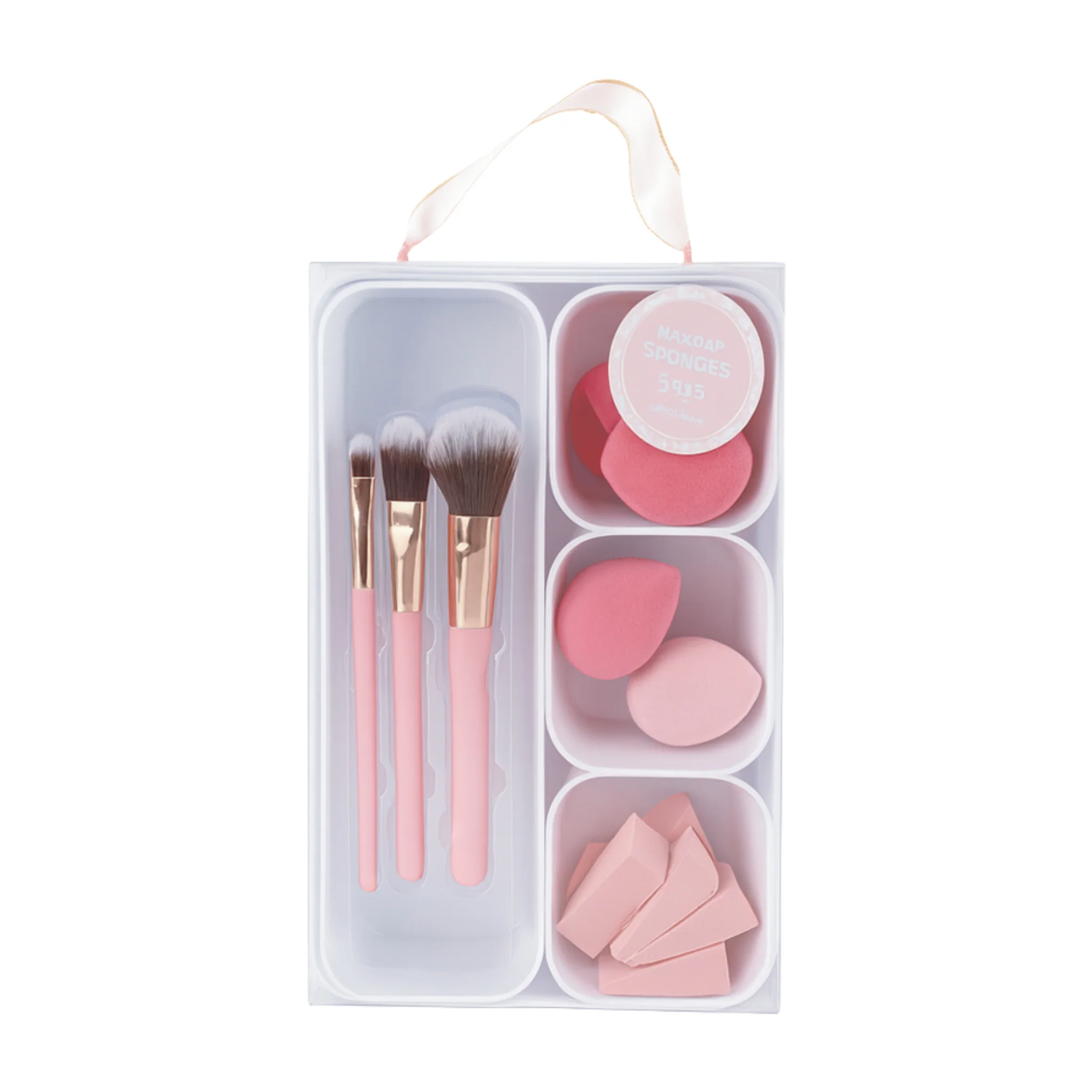 Responsible All-in-One Beauty Set with Brushes and Sponges Secure