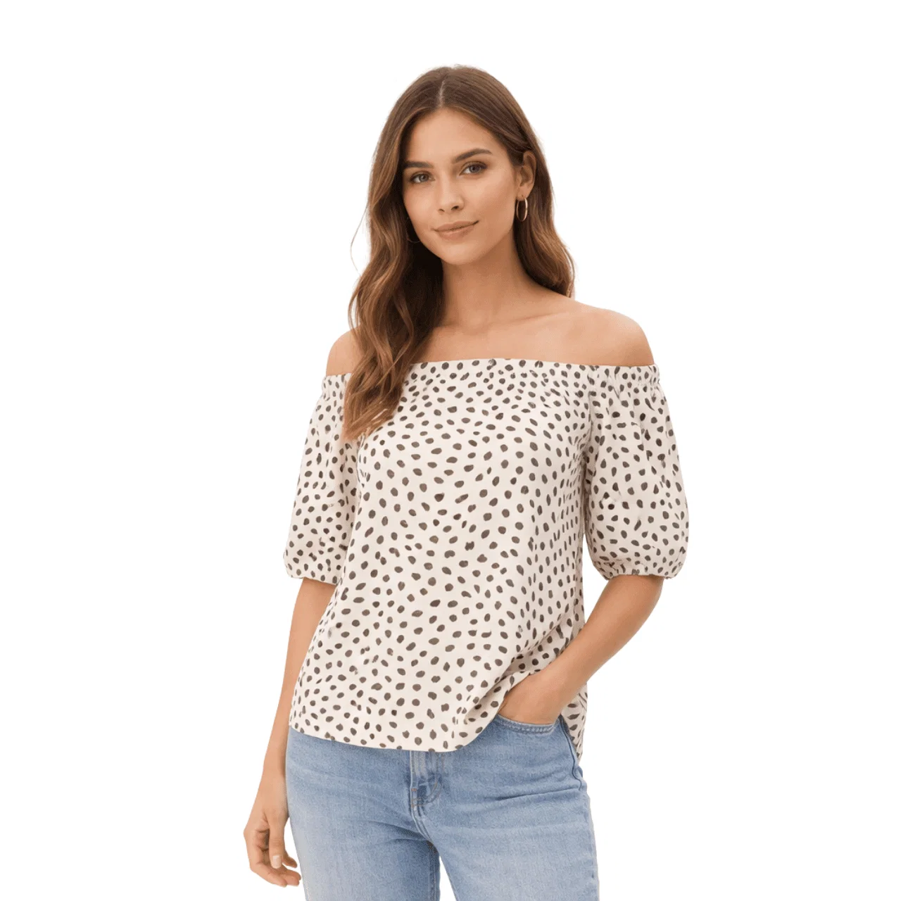 Detailed Off-Shoulder Cold-Shoulder Fashion Tops Artisan