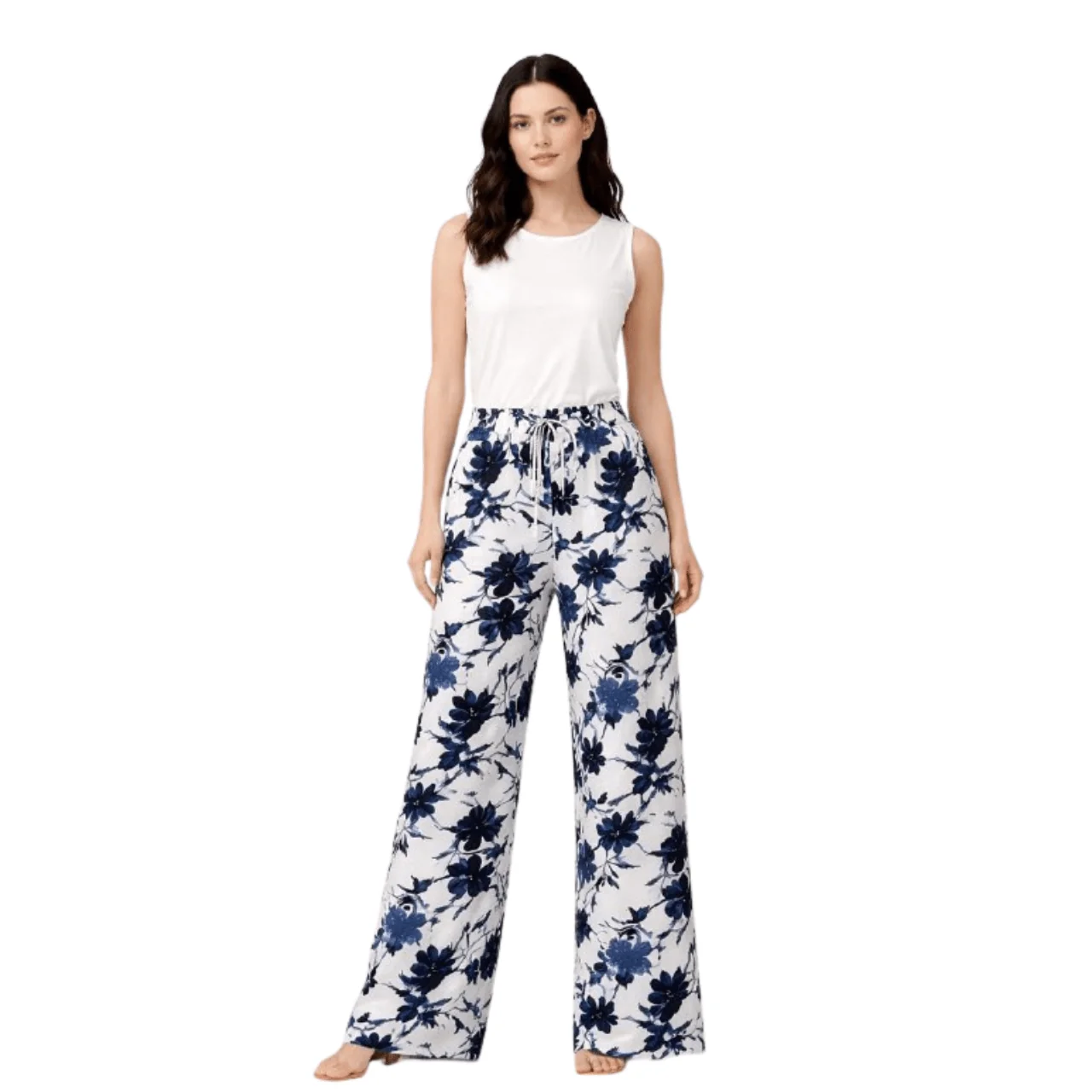 Relaxed Printed Wide-Leg Tie-Waist Pants Reliable