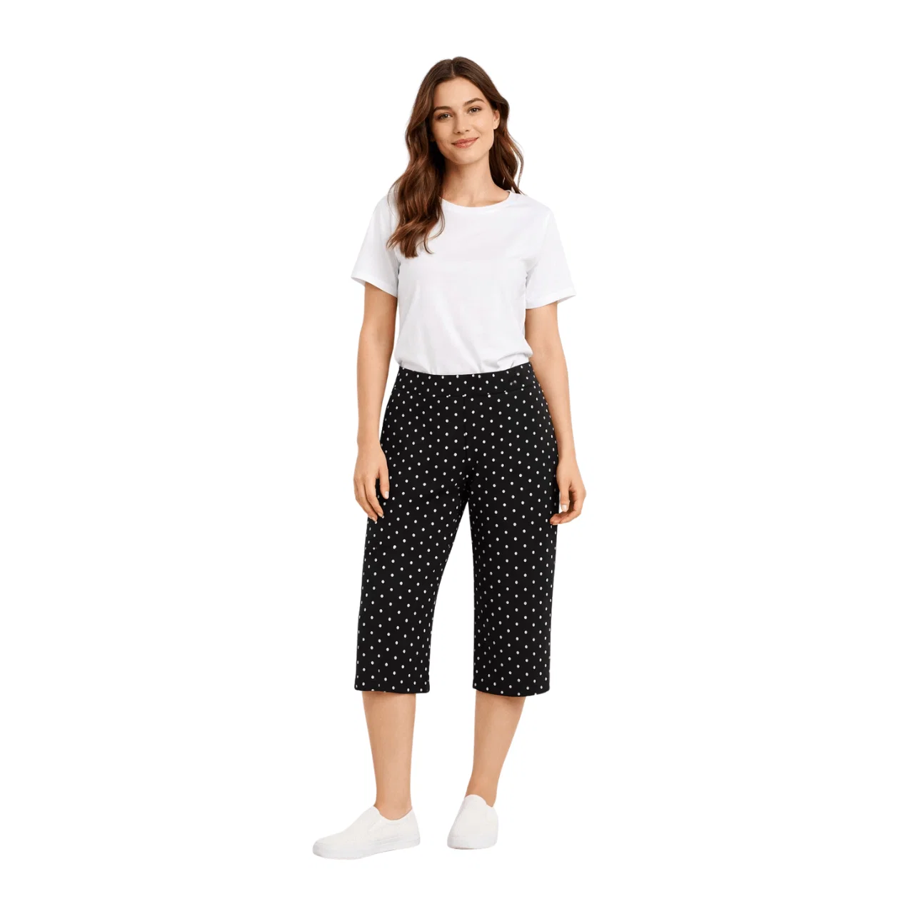 Unique Printed Cropped Pull-On Pants Fast