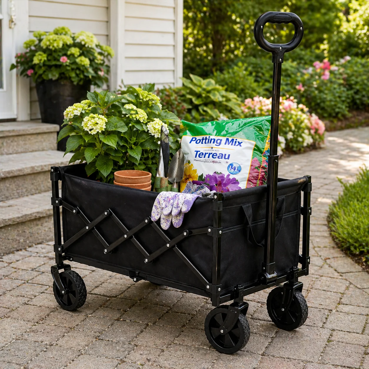 Fine Crafted Folding Wagon Cart – Steel Frame – 70 x 45 x 90 cm Consistent