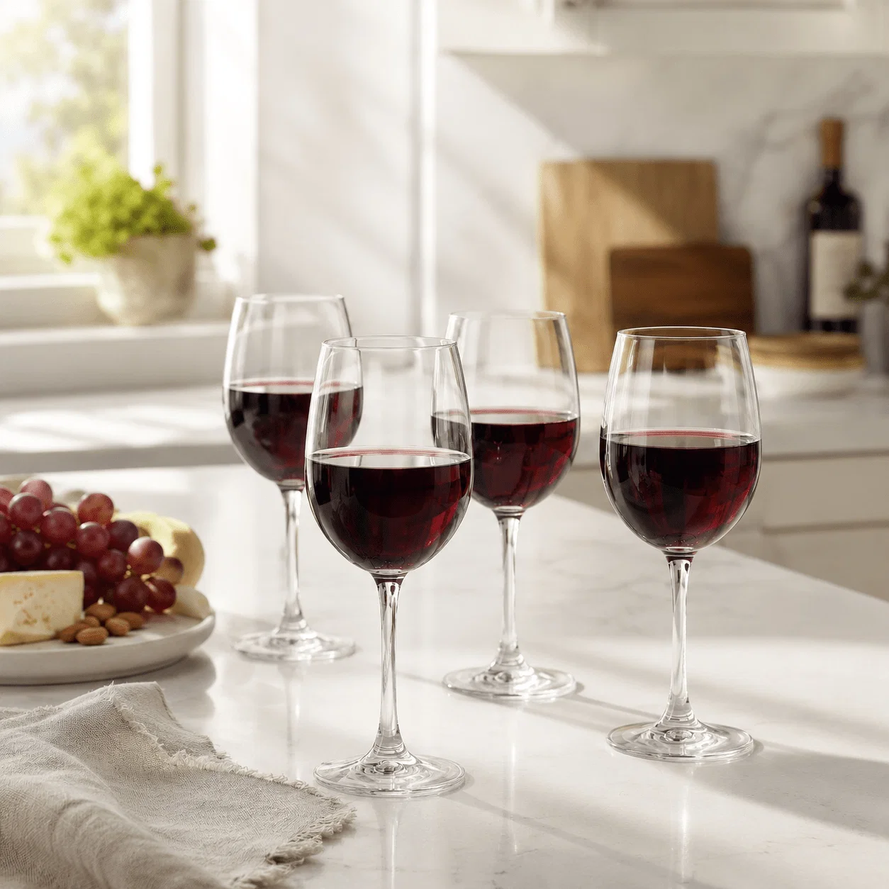 Consistent Piedmont Wide Stripe Wine Glasses – 465 ml – Set of 4 Refined
