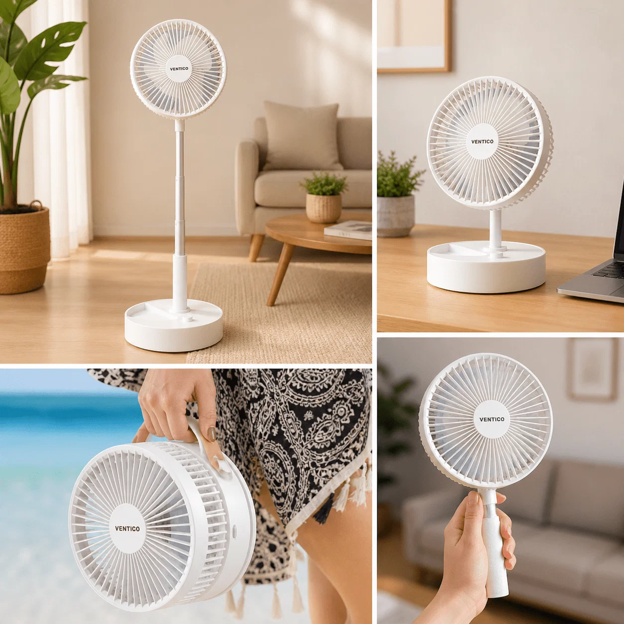 Efficient Portable Telescopic Fan with Adjustable Height Fashionable
