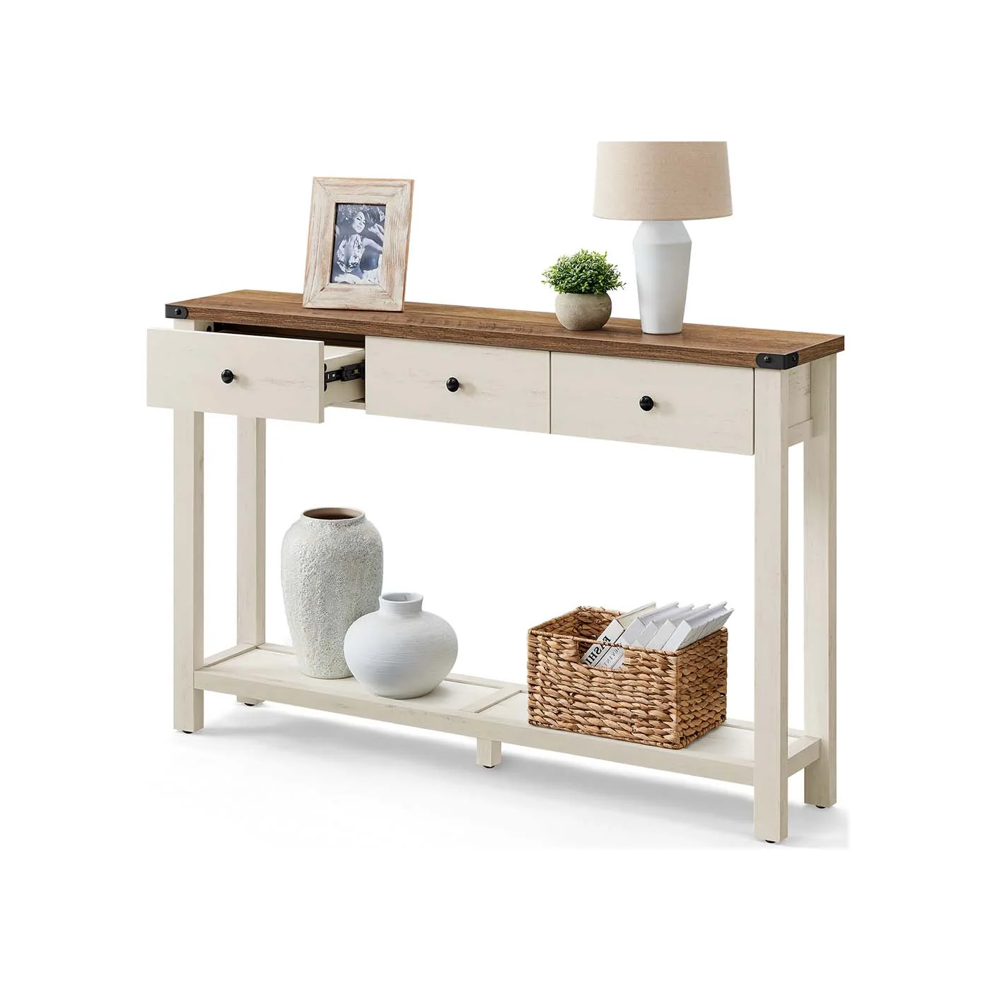 Superior VASAGLE Liry Collection – Console table with drawers and open shelf Reliable