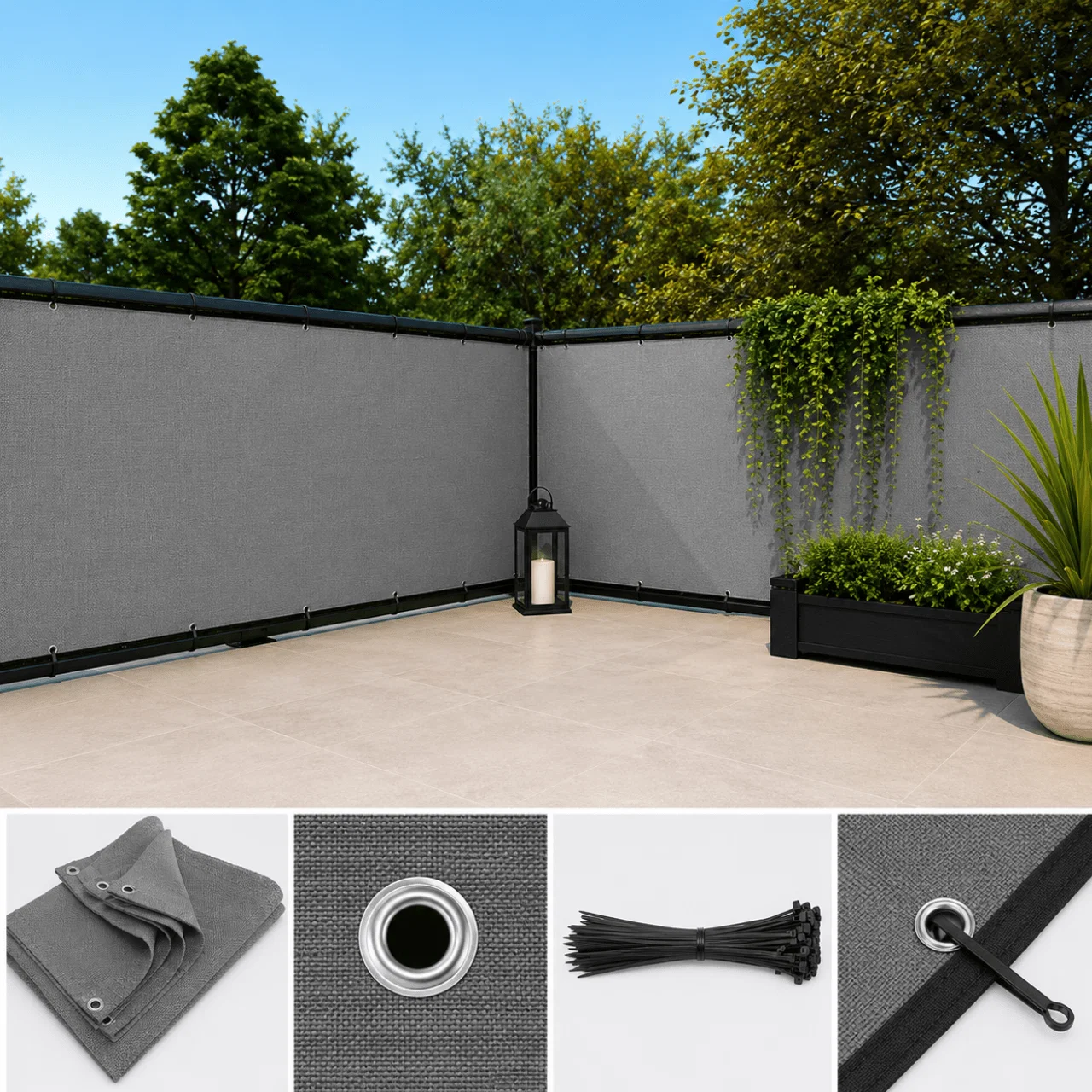 Next-Generation Balcony Privacy Screen 36 x 120 in – Heavy-Duty UV Resistant Outdoor Fence Cover Authentic