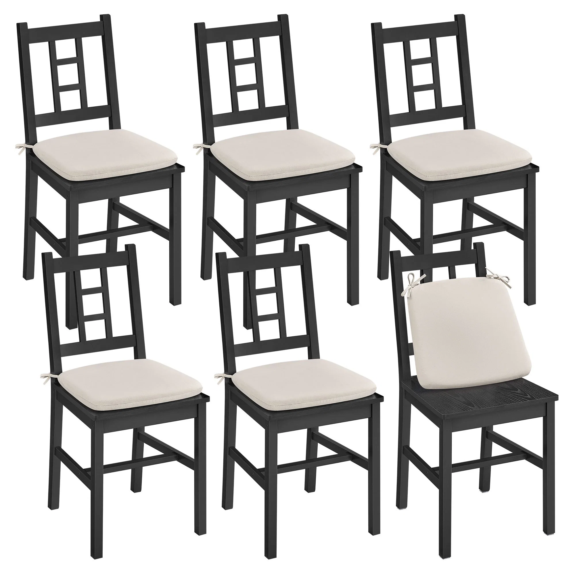 Safe VASAGLE VASAGLE Dining Chairs Set of 6 Kitchen and Dining Room Chairs Dinner Chairs Trusted