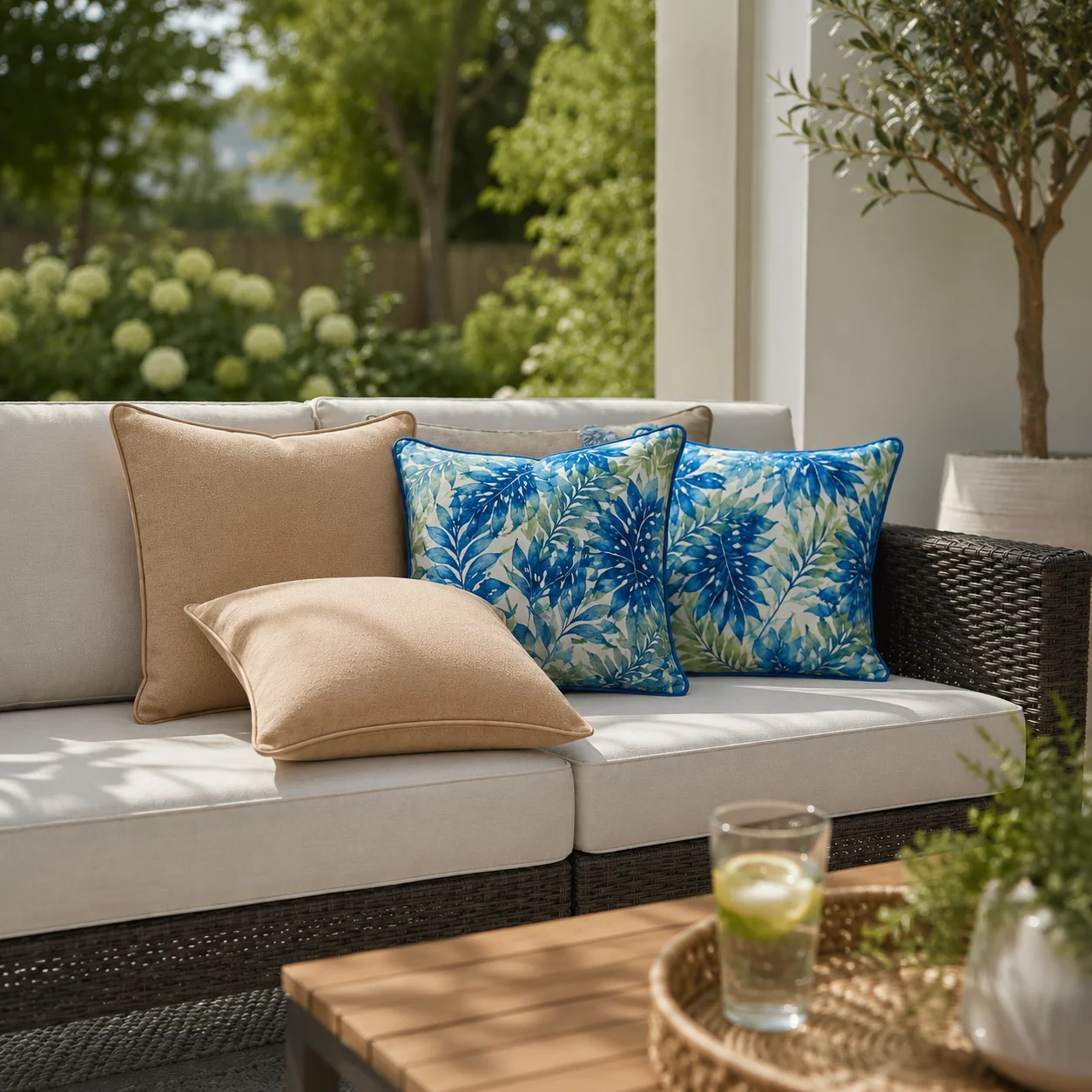 Lightweight Outdoor Chair Cushion 17 x 17 in – Belize Tropical Print Exceptional