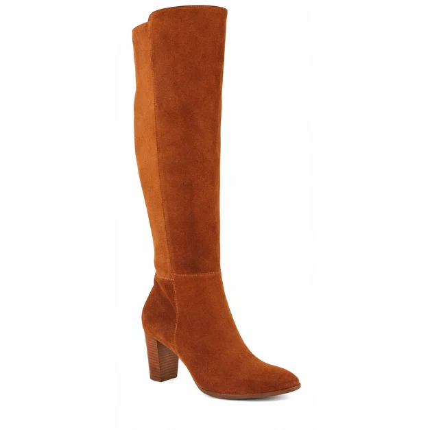 Traditional Women’s Faux Suede Over-the-Knee Boots with Block Heel Clean