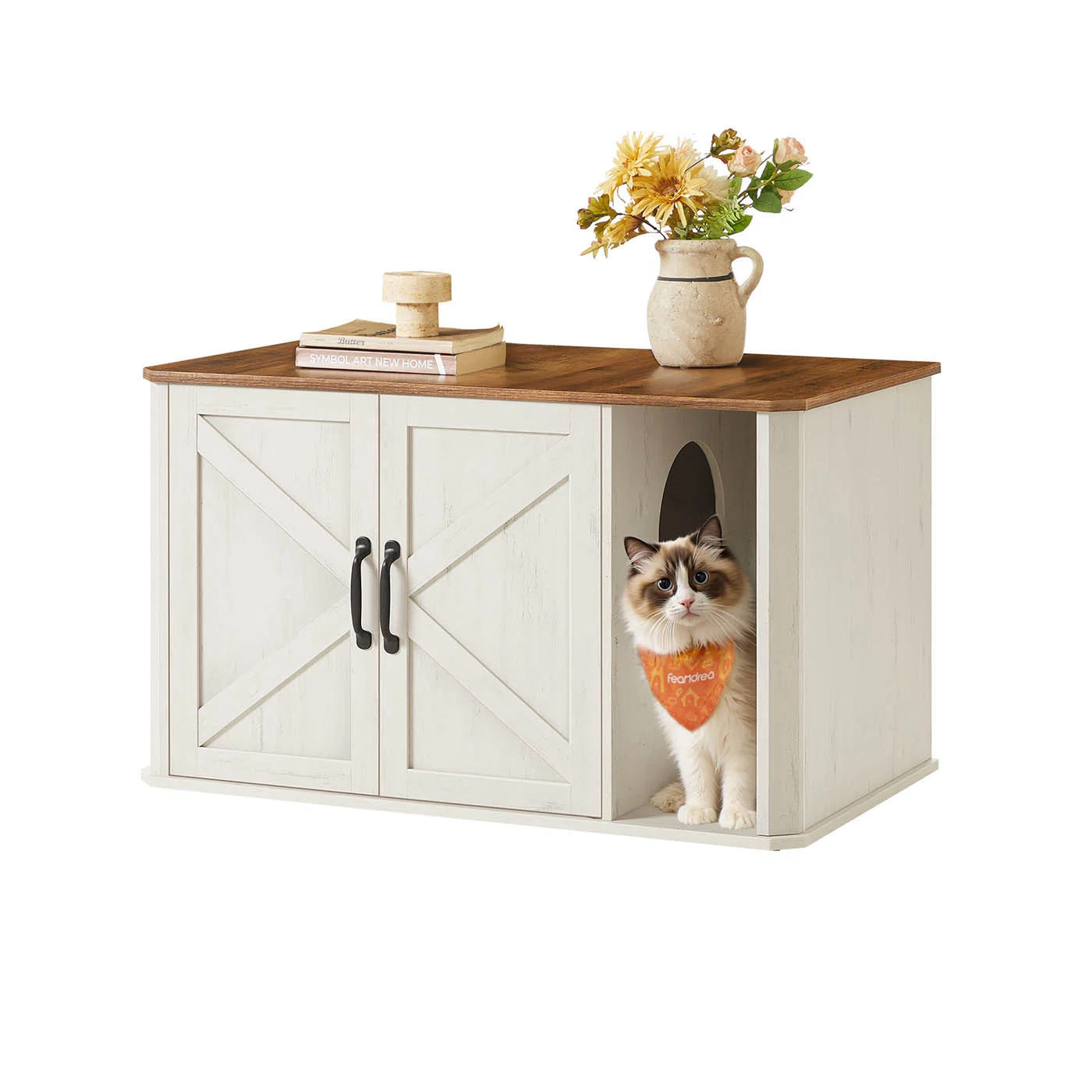 Environmentally Friendly Feandrea Litter Box Enclosure with Double Doors Exceptional