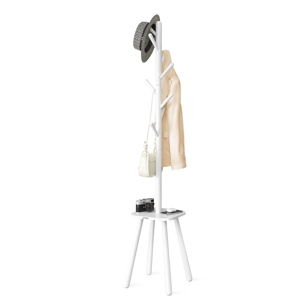 World-Class VASAGLE Hall Coat Tree with 8 Hooks and Storage Shelf Sophisticated