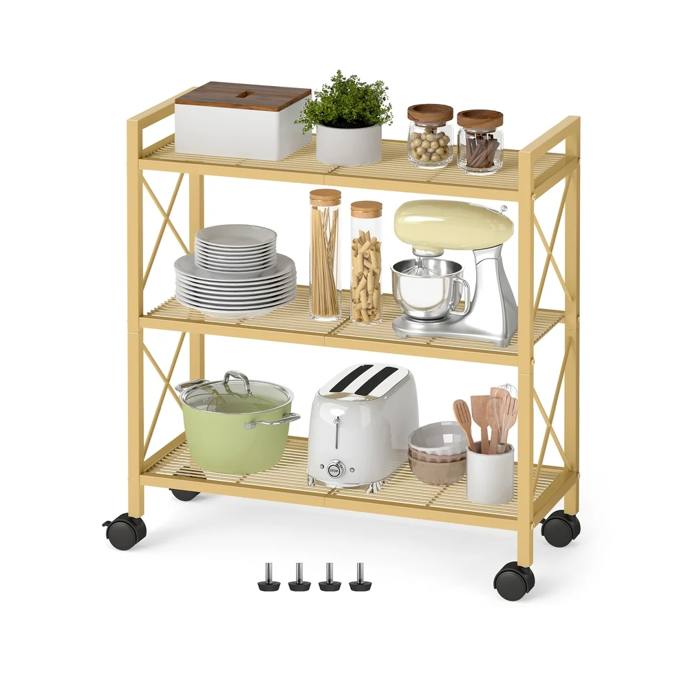 Effective SONGMICS Metal storage rack with wheels for kitchen or bathroom User-Friendly