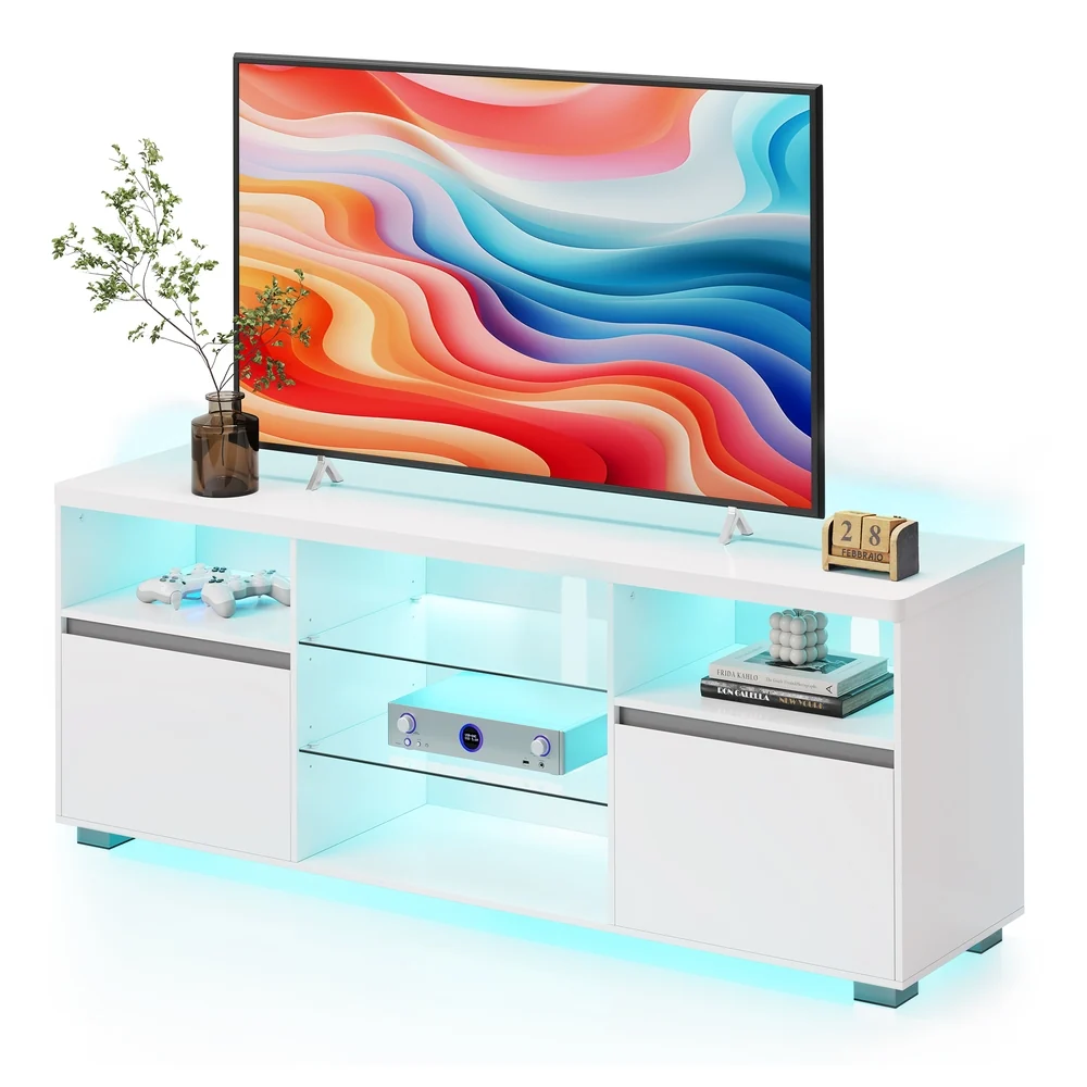 High-Performance VASAGLE TV Stand with LED Lights 70 Inch World-Class