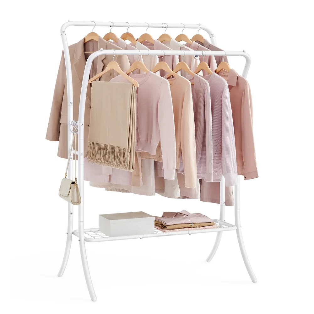 Breathable SONGMICS Heavy-Duty Double-Rod Clothes Rack Eco-Friendly