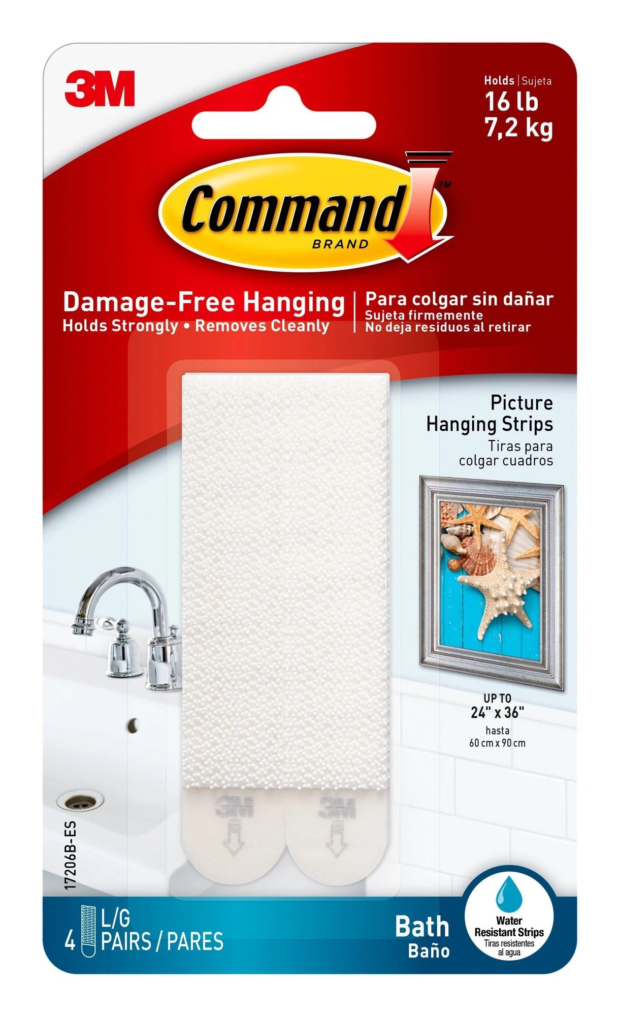 Exceptional COMMAND BATH PIC HANG STRIP 4PK Fashionable
