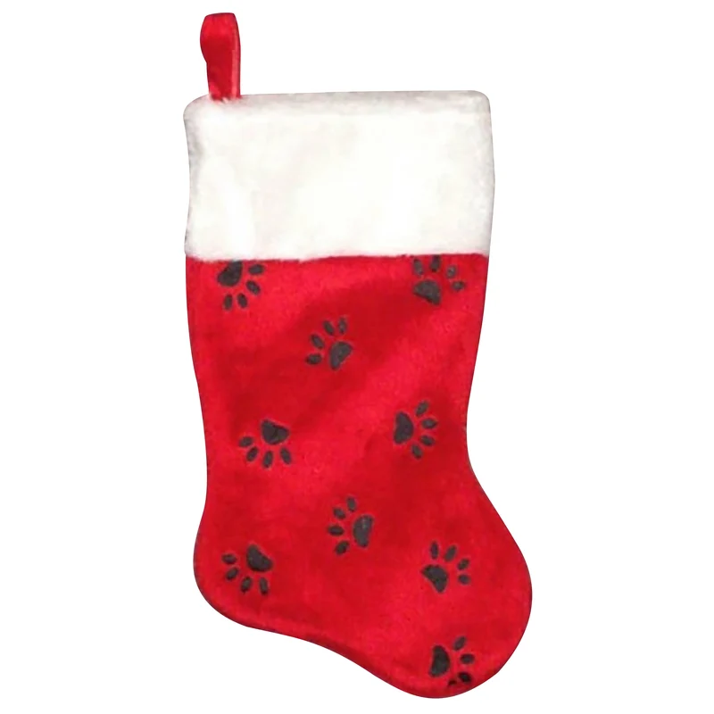 Classic PAW PRINT CHRISTMAS STOCKING 16 quot Pure