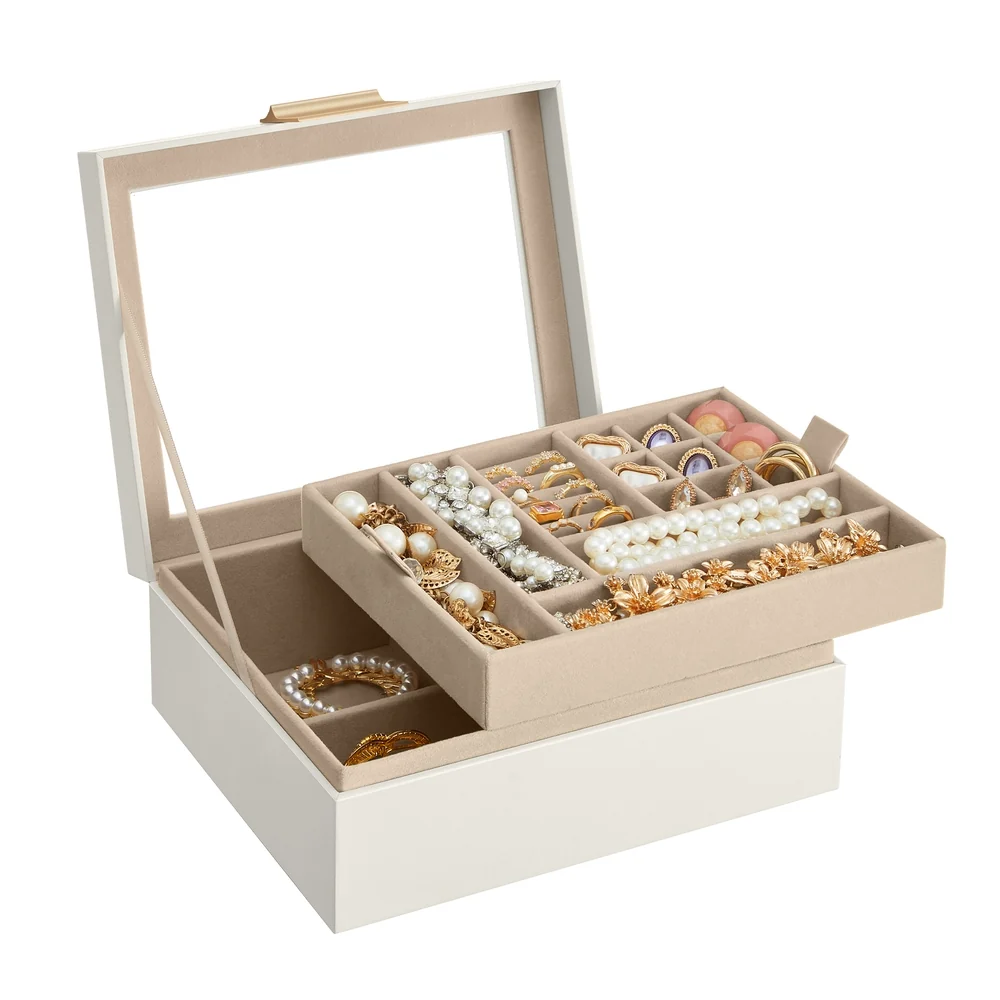 Effective SONGMICS 2-Layer Jewelry Box with Removable Tray Comfortable