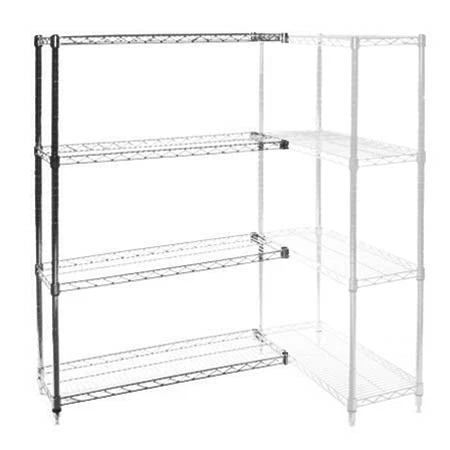 Contemporary 12 quot d x 12 quot w Wire Shelving Add-Ons w 4 Shelves Relaxed