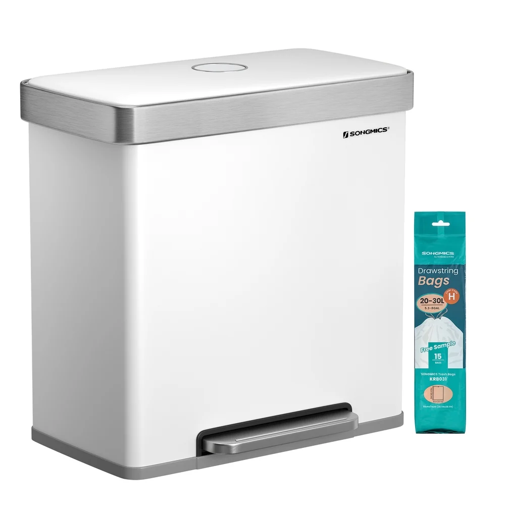 Smart SONGMICS 2 x 8 Gallon Kitchen Trash Can Flexible