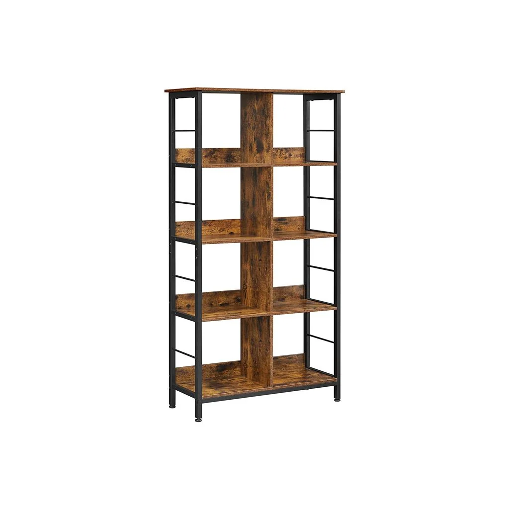 Solid VASAGLE 4-Tier Industrial Bookshelf Breathable