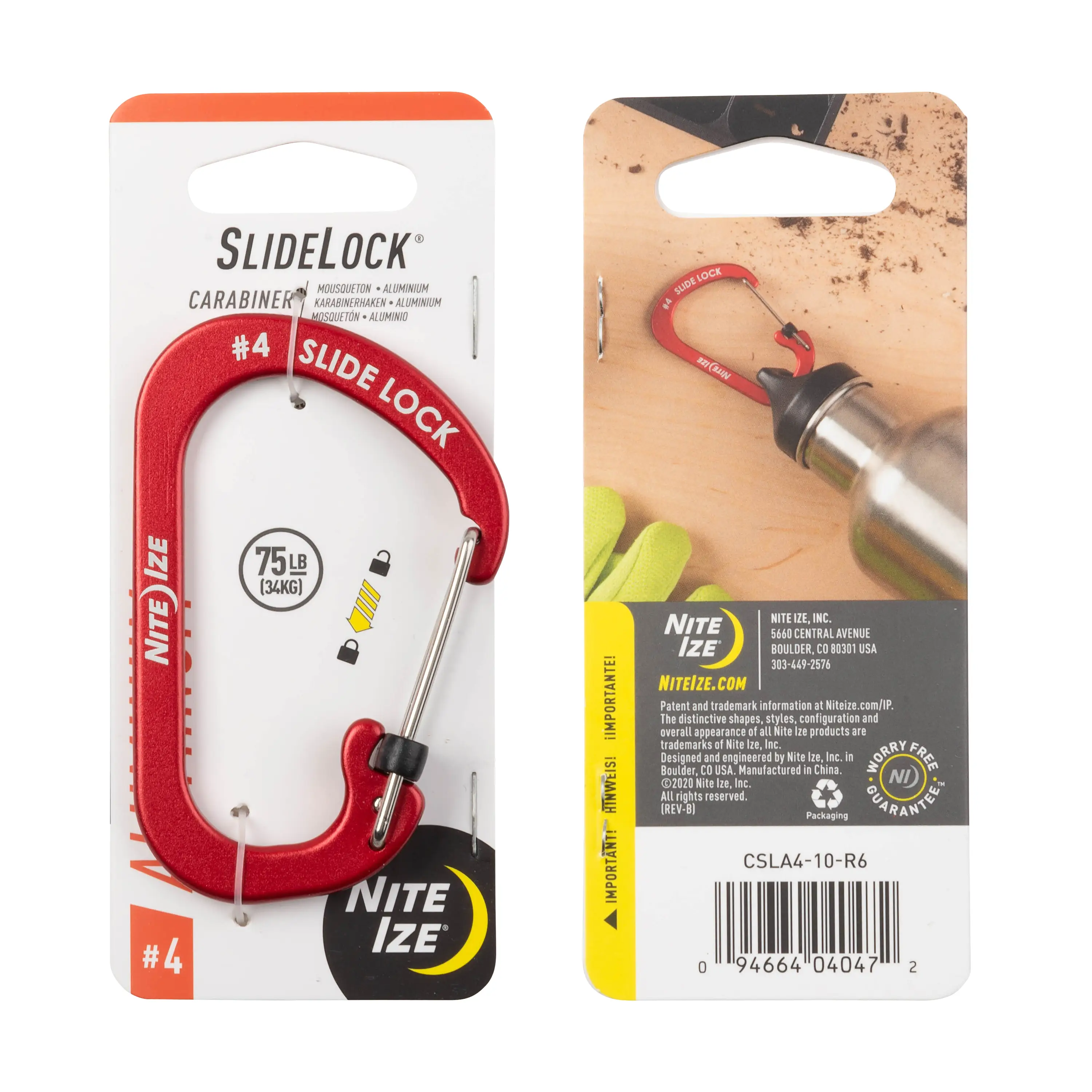 Sustainable SLIDELOCK CARABINER RED Versatile