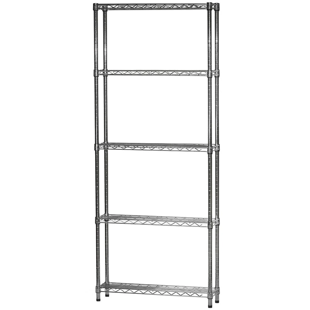 World-Class 10 quot d x 30 quot w Chrome Wire Shelving w 5 Shelves Comfortable