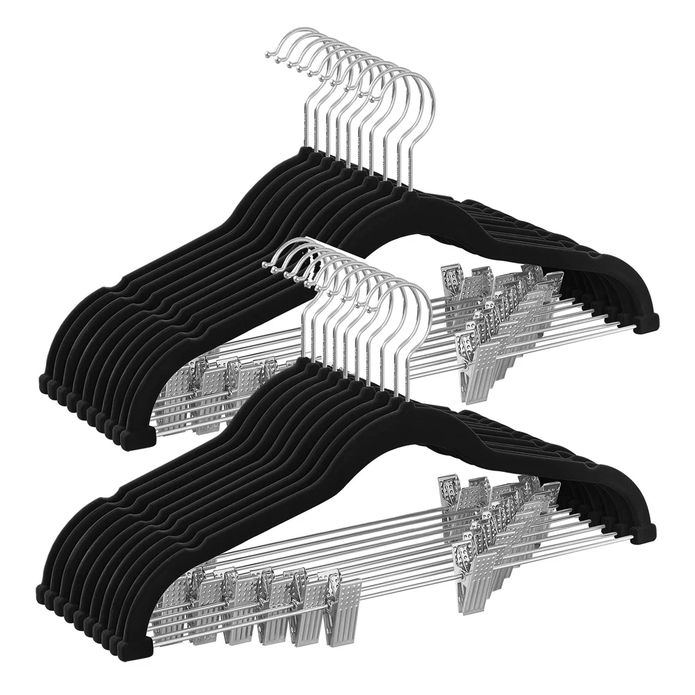 Fashionable SONGMICS Velvet Pants Hangers with Clips Long-Lasting