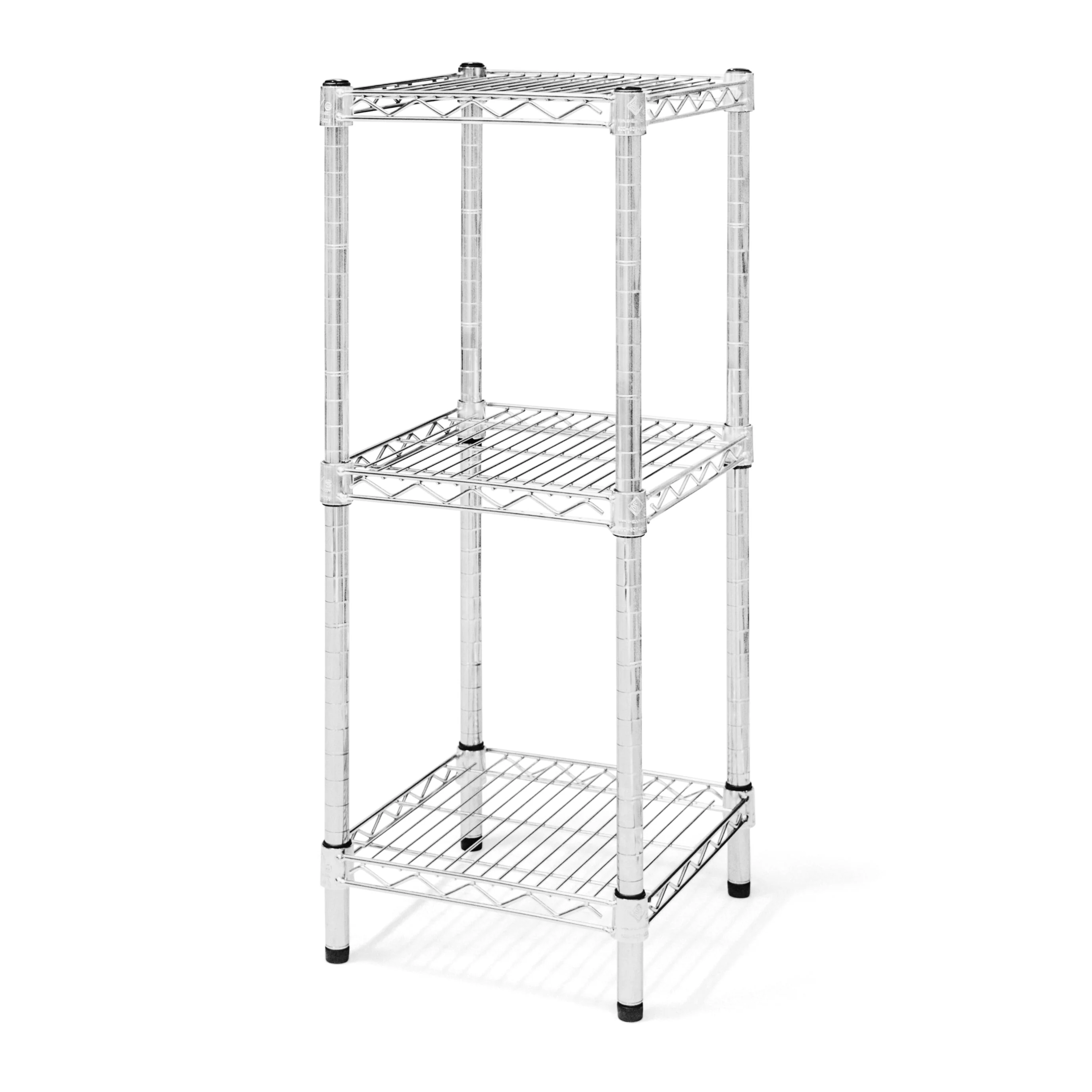 Solid 12 quot d x 34 quot h Chrome Wire Shelving w 3 Shelves Green