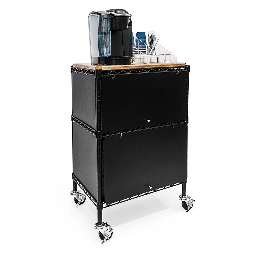 Proven 3-Shelf Mobile Coffee Bar Cabinet Professional
