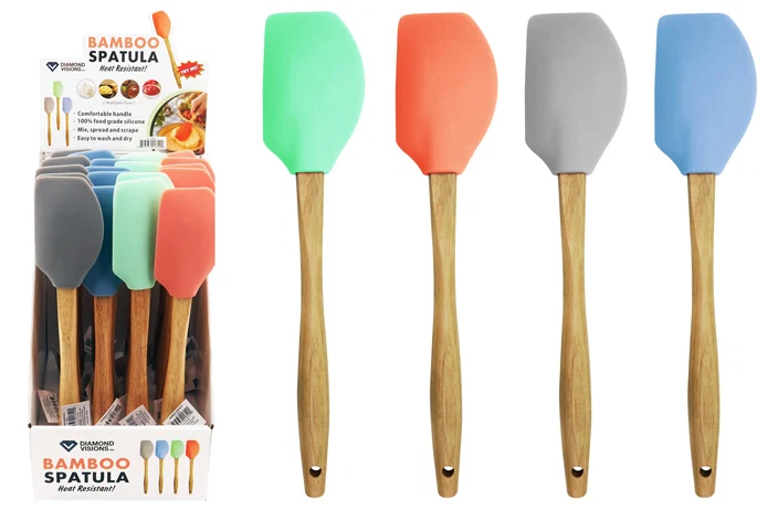 Enhanced BAMBOO HANDLE SILICONE SPATULA Outstanding