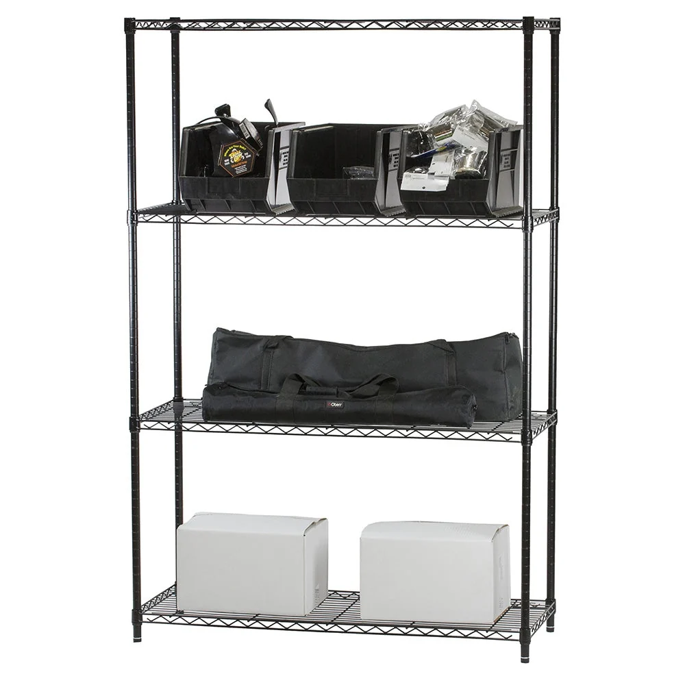 Authentic 18 quot d x 54 quot h Black Wire Shelving w 4 Shelves Top-Quality