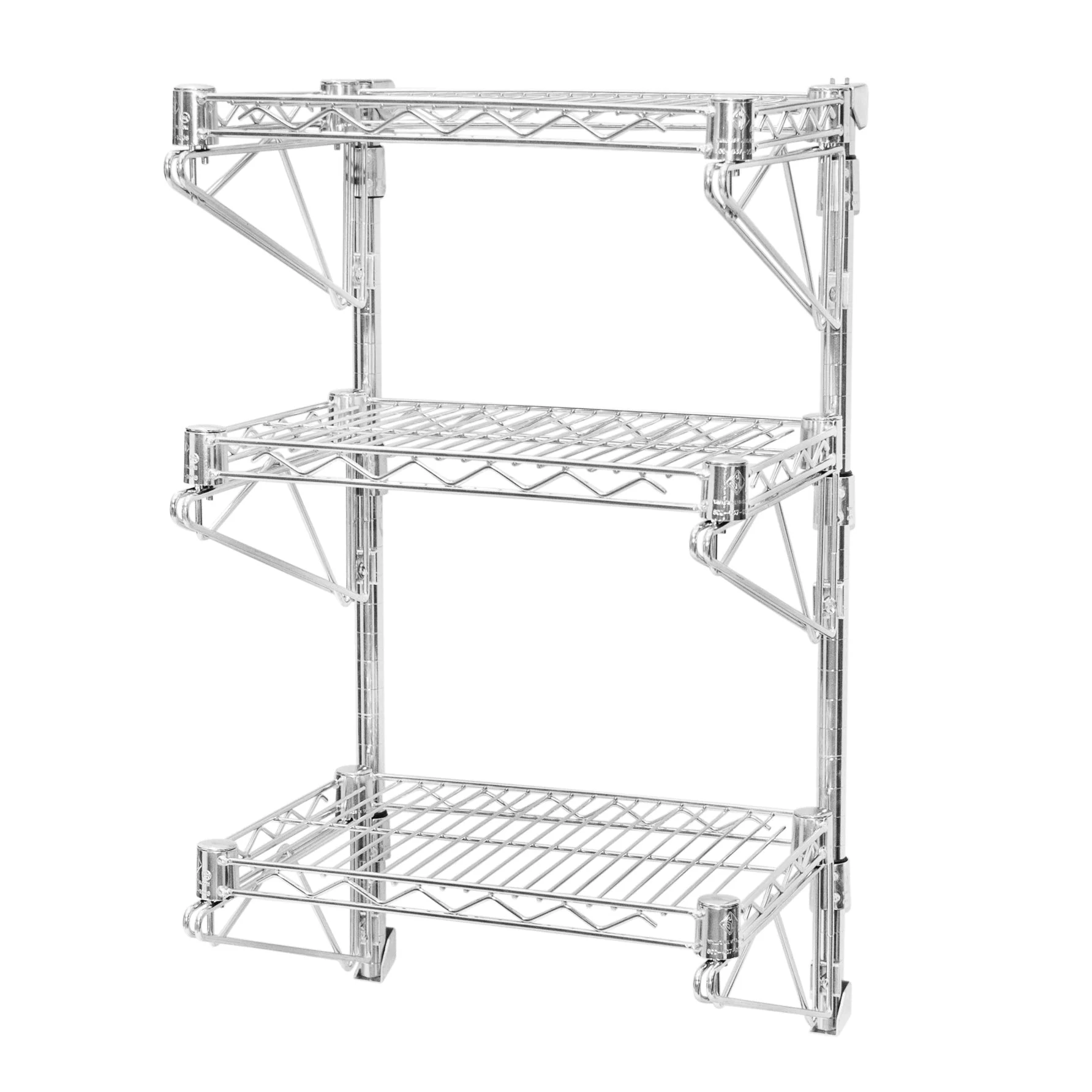 Original Design 24 quot d Wall-Mounted Wire Shelving w 3 Shelves Powerful