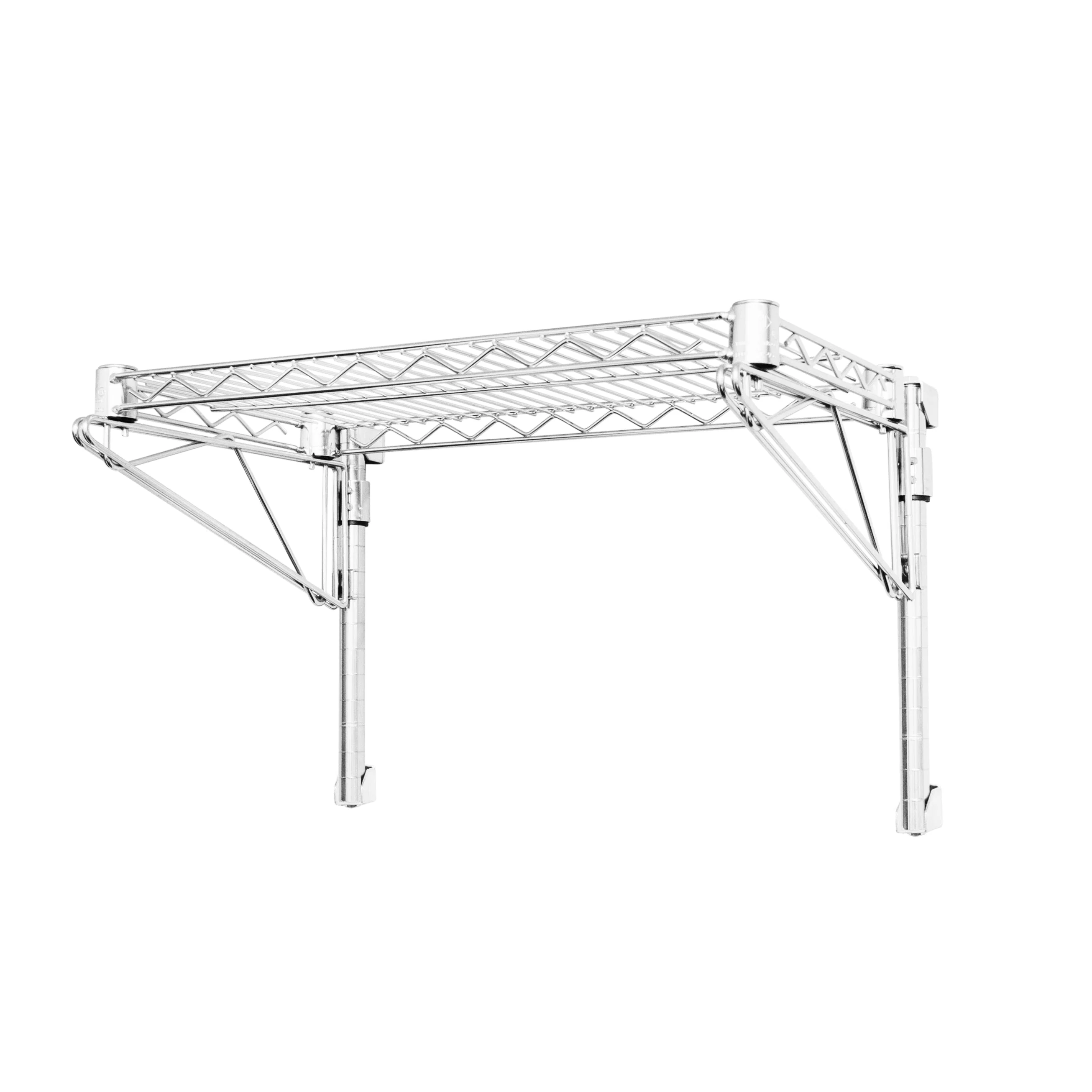 Verified 24 quot d Wall-Mounted Wire Shelving w 1 Shelf Crafted